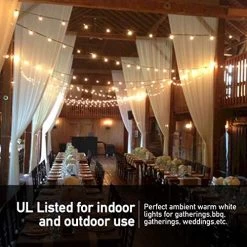 Banord 51FT Outdoor Shatterproof LED String Lights, Waterproof 17 Hanging Sockets With 18 X Dimmable LED Bulb Garden… -Garden Supply Store 51k QrlqM4L