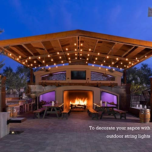 Outdoor String Lights 48Ft With 18 Waterproof Edison Bulbs Yard Lights Connectable Hanging Lights Decorative Café Garden… 5 Outdoor String Lights 48Ft With 18 Waterproof Edison Bulbs Yard Lights Connectable Hanging Lights Decorative Café Garden… - Image 5