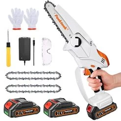 Peektook Mini Chainsaw Cordless Electric Chainsaw, Upgrated 6 Inch Chain Saw With 2 Battery And 2 Chains, Portable Scie…