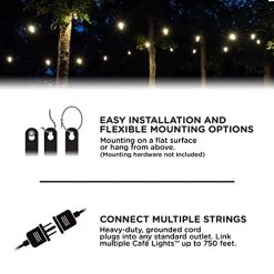 Enbrighten Café LED String Lights (24 Ft.), 12 Lifetime Bulbs, Premium, Weatherproof, Shatterproof, Commercial Grade, UL… -Garden Supply Store 51kUHvFHqbL