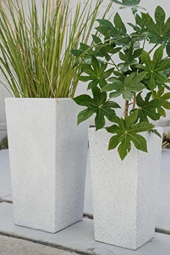 Canary Products PL2915GR Xbrand Modern Nested Grey Square Flower Pot Planter, 29 Inch & 24 Inch Tall 7 Canary Products PL2915GR Xbrand Modern Nested Grey Square Flower Pot Planter, 29 Inch & 24 Inch Tall - Image 7