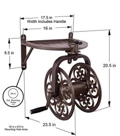 Liberty Garden 710 Navigator Rotating Garden Hose Reel, 125-Feet, Bronze -Garden Supply Store 51kZHSflMFL