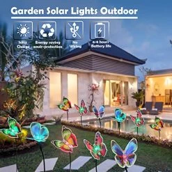 Solar Garden Stake Lights,4 Pack Solar Garden Lights Outdoor,Solar Garden Multi-Color Changing LED Stake Lights… -Garden Supply Store 51kejNkYOCL
