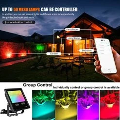 RGB LED Flood Light Color Changing Exterior Light Dimmable Outdoor Lamp,Bluetooth Mesh And APP Control LED Floodlight… 11 RGB LED Flood Light Color Changing Exterior Light Dimmable Outdoor Lamp,Bluetooth Mesh And APP Control LED Floodlight… -Garden Supply Store 51l9d2B2BDEXL