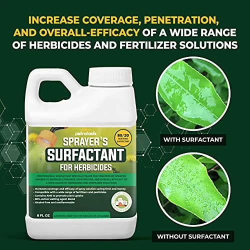 Sprayer’s Surfactant For Herbicides – NonIonic Surfactant For Weed Killer, Foliar, Unwanted Grass, Herbicide – Spreader Sticker – Surfactant Wetting Agent, PetraTools (8 Oz) 5 Sprayer’s Surfactant For Herbicides – NonIonic Surfactant For Weed Killer, Foliar, Unwanted Grass, Herbicide – Spreader Sticker – Surfactant Wetting Agent, PetraTools (8 Oz) - Image 5