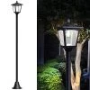 67″ Solar Lamp Post Lights Outdoor, Solar Powered Vintage Street Lights For Garden, Lawn, Pathway, Driveway, Front/Back Door