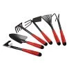 FLORA GUARD 6 Piece Garden Tool Sets – Including Trowel,5-Teeth Rake,9-Teeth Leaf Rake,Double Hoe 3 Prongs, Cultivator…
