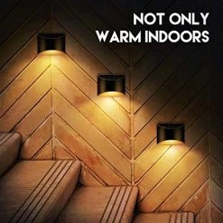 LeiDrail Solar Step Lights Outdoor Deck Fence Stair 2100K Warm Light Sun Powered LED Illuminated Landscape Lighting… -Garden Supply Store 51mkNZTMU7L