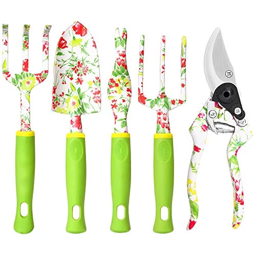 Vanow Gardening Tool Set, 5 PCS Heavy Duty Aluminum Gardening Hand Tools Kit, Floral Print Gardening Gifts For Women… 1 Vanow Gardening Tool Set, 5 PCS Heavy Duty Aluminum Gardening Hand Tools Kit, Floral Print Gardening Gifts For Women…