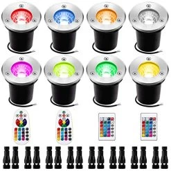 Landscape Lighting ,ZUCKEO 3W Low Voltage RGB Color Changing LED Well Lights 16 Colors And 4 Changing Modes With 4pcsâŠ