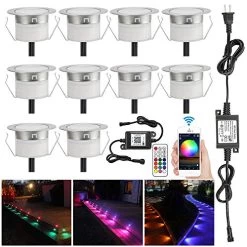 Sumaote Low Voltage LED Deck Light Kit Φ1.77″ Waterproof Recessed Deck Lamp LED In-ground Lights For Step Stairs Outdoor Garden Yard Patio Landscape Decor Warm White, Pack Of 10