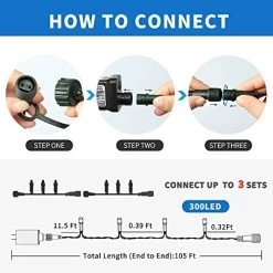 Tcamp Color Changing Christmas Lights 105FT 300 LED Christmas Tree Lights, 11 Modes Outdoor Indoor String Lights With… -Garden Supply Store 51mtsI7K EL