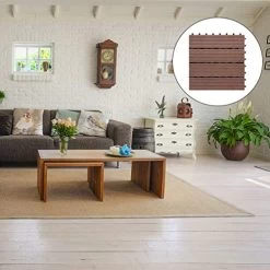 Yardwe Composite Decking Boards Wood Plastic Interlocking Flooring Tiles Water Resistant Patio Pavers For Outdoor Patio… -Garden Supply Store 51n1OH9uBEL