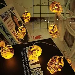Halloween Skull LED Lights, Indoor Or Outdoor Holiday Decoration String Lights, 10 Feet 20 Pack Skull Lights (Warm White… -Garden Supply Store 51nXfPAd4FL