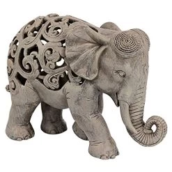 Design Toscano Anjan The Elephant Indian Decor Jali Animal Statue, 30.5 Cm, Polyresin, Brown Stone 9 Design Toscano Anjan The Elephant Indian Decor Jali Animal Statue, 30.5 Cm, Polyresin, Brown Stone -Garden Supply Store 51nYZG3T9KL