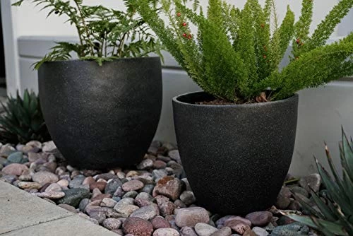 Canary Products PL1515BK Xbrand Modern Nested Black Round Flower Pot Planter, 14 Inch & 12 Inch Tall 7 Canary Products PL1515BK Xbrand Modern Nested Black Round Flower Pot Planter, 14 Inch & 12 Inch Tall - Image 7