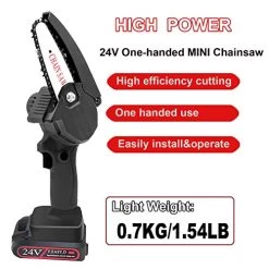 Mini Cordless Chainsaw,4 Inch 24V Electric Chain Saw With Brushless Motor,Hand-held Protable Mini Chain Saw,Rechargeable… -Garden Supply Store 51nrOBqgi4L