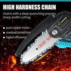 Saker Mini Chainsaw,Portable Electric Chainsaw Cordless,Handheld Chain Saw Pruning Shears Chainsaw For Tree Branches… -Garden Supply Store 51nruXptAL