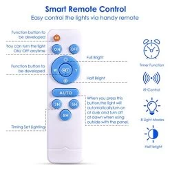 100W Solar Powered Street Flood Lights 196 Leds 5000 Lumens Outdoor Waterproof IP67 With Remote Control Security… -Garden Supply Store 51nvuoCxvTL