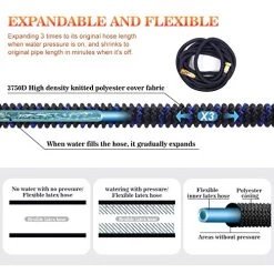 Expandable Garden Hose Flexible Water Hose With 10 Function Spray Nozzle, Durable 4-Layers Latex With 3/4″ Solid Brass Connectors, Lightweight Expanding Hose For Watering And Washing(50 FT) -Garden Supply Store 51nxGNvNpPL