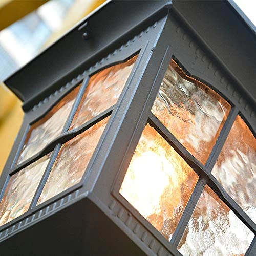 WFZRXFC European Home Landscape Pillar Light Exterior Lantern Outdoor Post Light, Matt Black Pillar Lamp Fixtures With… 5 WFZRXFC European Home Landscape Pillar Light Exterior Lantern Outdoor Post Light, Matt Black Pillar Lamp Fixtures With… - Image 5