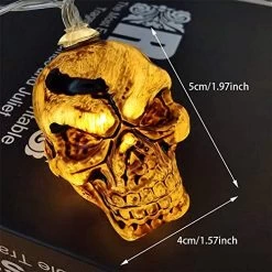 Halloween Skull LED Lights, Indoor Or Outdoor Holiday Decoration String Lights, 10 Feet 20 Pack Skull Lights (Warm White… -Garden Supply Store 51o63JSCd2BL