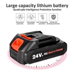 Mini Chainsaw Kit, 4-Inch 24V Cordless Portable Lightweight Lithium Battery Chain Saw With Toolbox, 2 Battery And 2… -Garden Supply Store 51oOpolwvAL