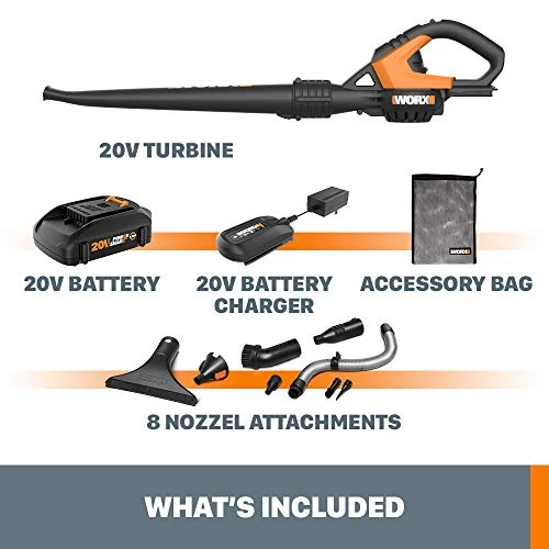 WORX Air 20V Multi-Purpose Blower/Sweeper/Cleaner 20V Battery Powershare Platform, With Accessories-WG545.1 6 WORX Air 20V Multi-Purpose Blower/Sweeper/Cleaner 20V Battery Powershare Platform, With Accessories-WG545.1 - Image 6