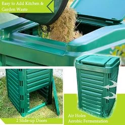 Solution4Patio Outdoor Composting Bin, 89-Gallon (336L), Bac De Compostage Exterieur, Eco-Master Polypropylene Composter… 8 Solution4Patio Outdoor Composting Bin, 89-Gallon (336L), Bac De Compostage Exterieur, Eco-Master Polypropylene Composter… -Garden Supply Store 51oqTIl6VyL