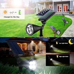 Solar Lights,URPOWER 2-in-1 Waterproof 4 LED Solar Spotlight Adjustable Wall Light Landscape Light Security Lighting… -Garden Supply Store 51or5YPQv4L
