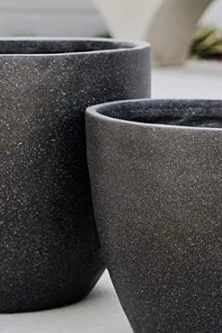 Canary Products PL1515BK Xbrand Modern Nested Black Round Flower Pot Planter, 14 Inch & 12 Inch Tall 10 Canary Products PL1515BK Xbrand Modern Nested Black Round Flower Pot Planter, 14 Inch & 12 Inch Tall -Garden Supply Store 51p6YV2mkQL