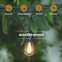 48 Feet 15 Sockets Patio String Lights, 11W S14 Incandescent Bulbs E26 Medium Base, Commercial Grade Heavy Duty Pergola… 11 48 Feet 15 Sockets Patio String Lights, 11W S14 Incandescent Bulbs E26 Medium Base, Commercial Grade Heavy Duty Pergola… -Garden Supply Store 51pPZictDYL