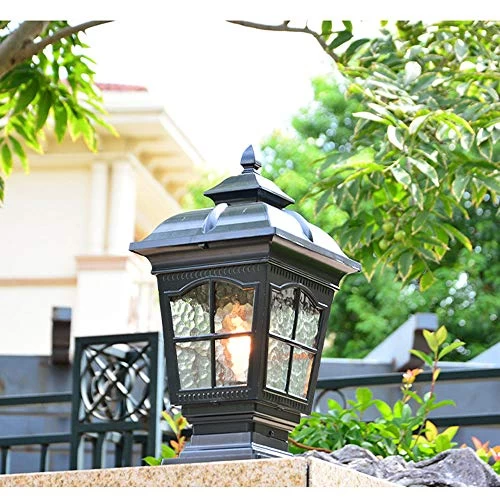 WFZRXFC European Home Landscape Pillar Light Exterior Lantern Outdoor Post Light, Matt Black Pillar Lamp Fixtures With… 3 WFZRXFC European Home Landscape Pillar Light Exterior Lantern Outdoor Post Light, Matt Black Pillar Lamp Fixtures With… - Image 3