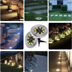 Solar Ground Lights,4 Pack 8 LED Solar Pathway Lights Waterproof In-Ground Outdoor Landscape Lighting Solar Disk Lights… -Garden Supply Store 51pgxQCdMbL