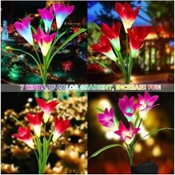 Outdoor Solar Garden Stake Lights,2 Pack Solar Powered Flower Lights With Multi-Color Auto-Changing For Garden, Multi… -Garden Supply Store 51q8fL1pReL