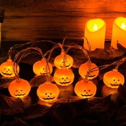 Halloween String Lights, LED Pumpkin Lights – 3D Halloween Decoration Lights, Battert Operated String Lights For Indoor… -Garden Supply Store 51qVRdG3yhL