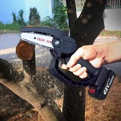 KKmoon Mini Chainsaw Cordless,4-Inch Electric Chainsaw,Power Chain Saws Pruning Saw 24V Chargeing Electric Woodworking… -Garden Supply Store 51qpfym9P2L