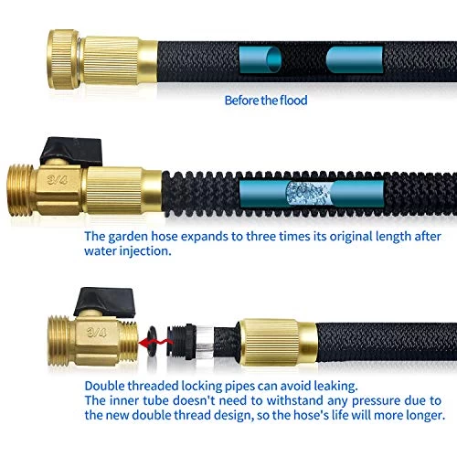 Mozing Expandable Garden Hose 75ft – Anti-Kink Flexible Water Hoses With 8 Function Nozzle And Durable Solid Brass… 2 Mozing Expandable Garden Hose 75ft – Anti-Kink Flexible Water Hoses With 8 Function Nozzle And Durable Solid Brass… - Image 2