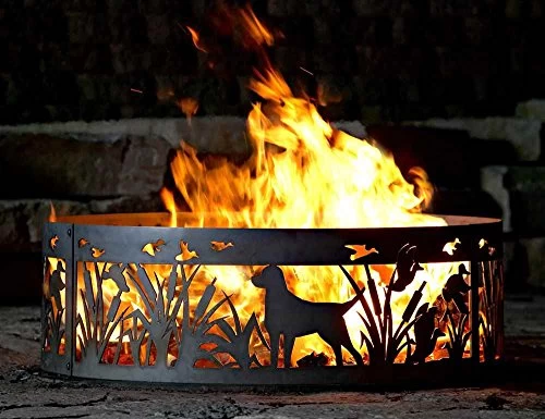 Solid Steel Outdoor Fire Ring – Lab N’ Ducks (48 In. Dia.) 1 Solid Steel Outdoor Fire Ring – Lab N’ Ducks (48 In. Dia.)