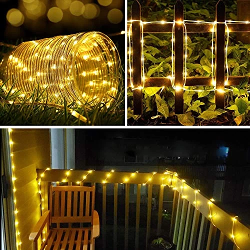 Solar Rope Lights Outdoor,Solar String Lights,Clear Tube LED Rope Light,Contain 2 Pack 65.6Ft 200 LED Light,Waterproof… 2 Solar Rope Lights Outdoor,Solar String Lights,Clear Tube LED Rope Light,Contain 2 Pack 65.6Ft 200 LED Light,Waterproof… - Image 2