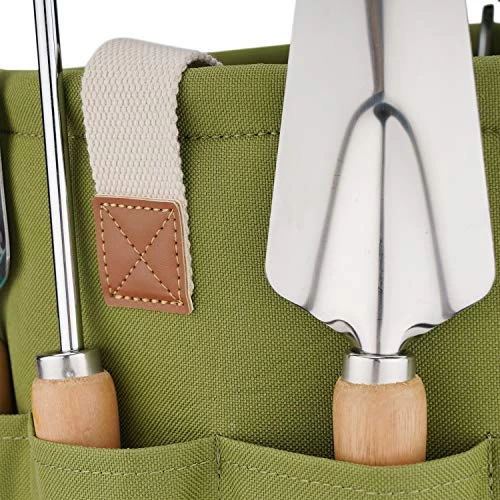 9 Piece Garden Tote And Tools Set, Garden Bucket Tool Kit Organizer With 18 Deep Pockets, Gardening Hand Tools And… 4 9 Piece Garden Tote And Tools Set, Garden Bucket Tool Kit Organizer With 18 Deep Pockets, Gardening Hand Tools And… - Image 4