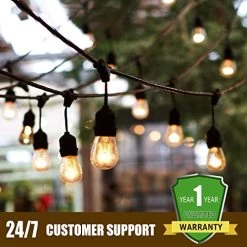 Brillihood LED Outdoor 50ft G40 String Lights With 50 +2 Shatterproof LED Bulbs, Warm White, Indoor & Outdoor Hanging… -Garden Supply Store 51rOyeh2ptL