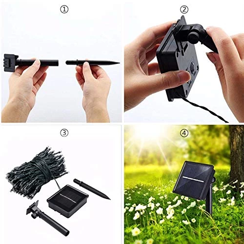 Solar Fairy String Lights, 2 Pack 72ft 200 LED Bright Solar Decorative Romantic Powered Starry Fairy Lights Waterproof… 4 Solar Fairy String Lights, 2 Pack 72ft 200 LED Bright Solar Decorative Romantic Powered Starry Fairy Lights Waterproof… - Image 4