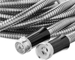 Bionic Steel Metal Garden Hose 25 Ft, Rust Proof 304 Stainless Steel Water Hose With Brass Fittings, Flexible & Heavy… -Garden Supply Store 51ribui4X L