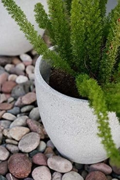 Canary Products PL1515GR Xbrand Modern Nested Grey Round Flower Pot Planter, , 14 Inch & 12 Inch Tall -Garden Supply Store 51rptIi2oZL