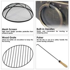 Sunnydaze Large Outdoor Fire Pit Bowl – 30-Inch Round Wood-Burning Patio & Backyard Fire Pit For Outside With Spark… -Garden Supply Store 51s3EWpaSnL