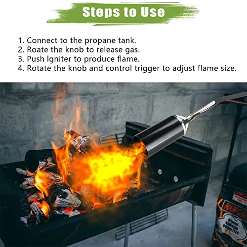 ATPEAM Propane Torch Weed Burner Kit | High Output 500,000 BTU, Heavy Duty Weed Torch Wand With Turbo Trigger Push Button Igniterand 9.8 Ft Hose For Ice Snow Melter, Roofing, Roads 5 ATPEAM Propane Torch Weed Burner Kit | High Output 500,000 BTU, Heavy Duty Weed Torch Wand With Turbo Trigger Push Button Igniterand 9.8 Ft Hose For Ice Snow Melter, Roofing, Roads - Image 5