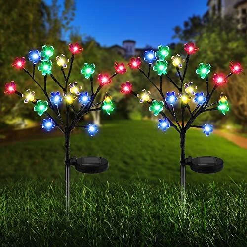 Solar Lights Outdoor – New Upgraded Solar Garden Lights, 2 Pack Waterproof Colored Fairy Landscape Tree Solar Lights For… 1 Solar Lights Outdoor – New Upgraded Solar Garden Lights, 2 Pack Waterproof Colored Fairy Landscape Tree Solar Lights For…