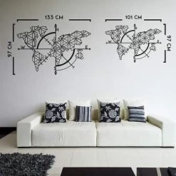 Northshire XL Metal World Map Wall Art 52″x38″ – Compass Wall Decor Modern Wall Hanging For Home Decoration -Garden Supply Store 51tDHEmSy6L