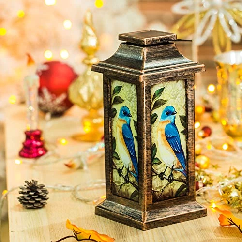 TZSSP Decorative Lantern Hanging Solar Lantern Waterproof Portable Lamp Outdoor Garden Decorative LED Light, Blue Bird… 2 TZSSP Decorative Lantern Hanging Solar Lantern Waterproof Portable Lamp Outdoor Garden Decorative LED Light, Blue Bird… - Image 2